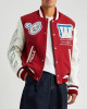 On The Go Red Wool and Leather Varsity Jacket On The Go Red Wool and Leather Varsity Jacket