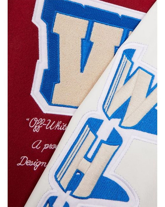 On The Go Red Wool and Leather Varsity Jacket On The Go Red Wool and Leather Varsity Jacket