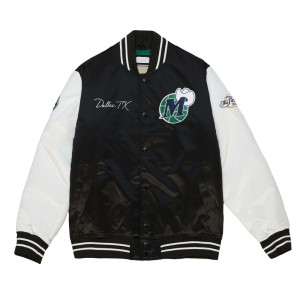Origins Dallas Mavericks Black and White Satin Jacket