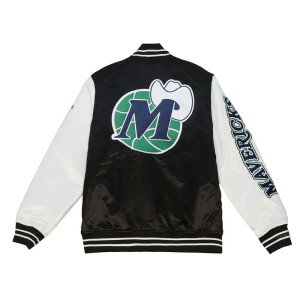 Origins Dallas Mavericks Black and White Satin Jacket
