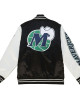 Origins Dallas Mavericks Black and White Satin Jacket
