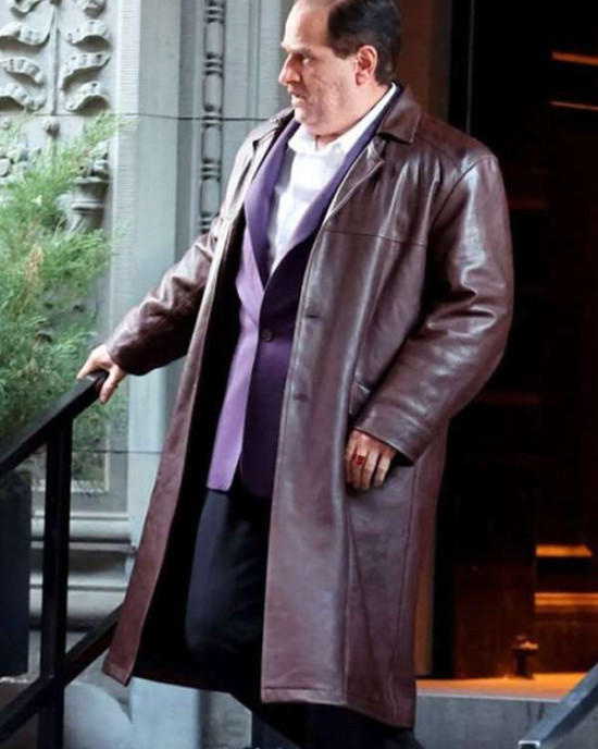 Oswald Cobblepot The Penguin Brown Leather Coat Oswald Cobblepot The Penguin Brown Leather Coat