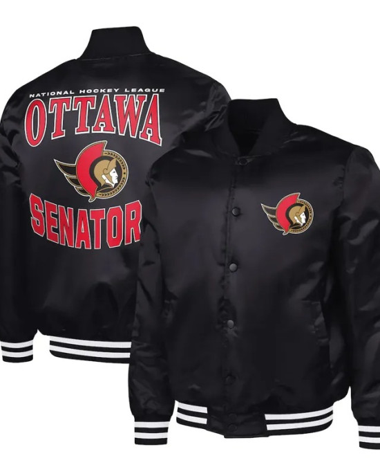 Ottawa Senators Adaptive Bold Logo Varsity Satin Jacket