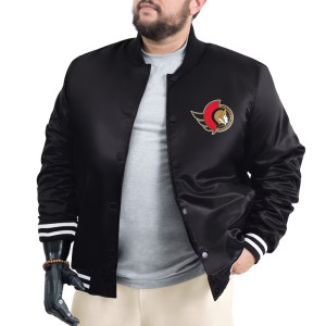 Ottawa Senators Adaptive Bold Logo Varsity Satin Jacket
