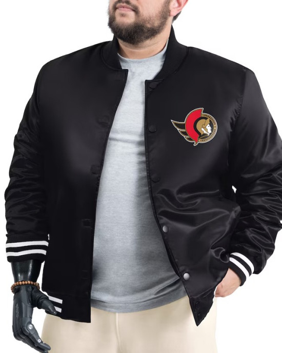 Ottawa Senators Adaptive Bold Logo Varsity Satin Jacket