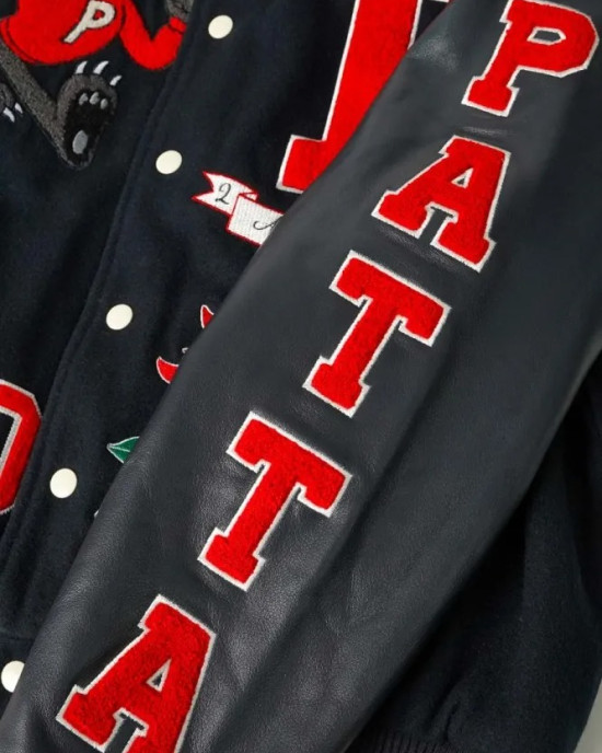 Patta 20th Anniversary Maritime Blue Wool/Leather Varsity Jacket