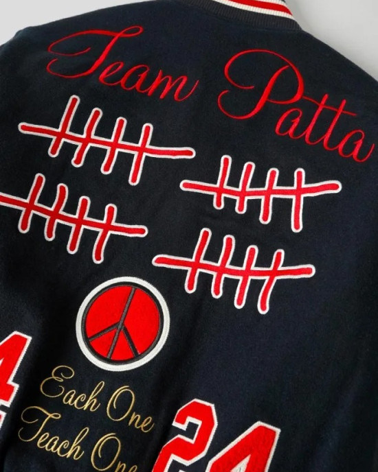 Patta 20th Anniversary Maritime Blue Wool/Leather Varsity Jacket