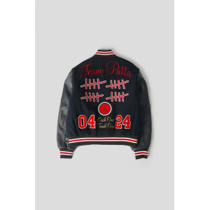 Patta 20th Anniversary Maritime Blue Wool/Leather Varsity Jacket 