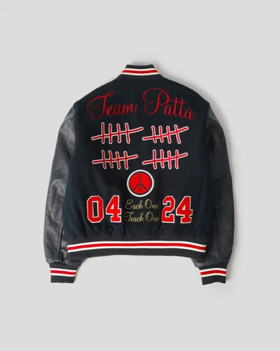 Patta 20th Anniversary Maritime Blue Wool/Leather Varsity Jacket