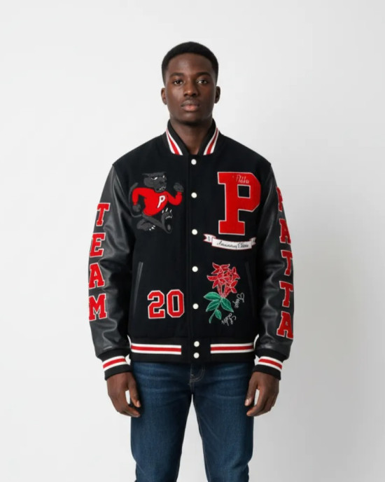 Patta 20th Anniversary Maritime Blue Wool/Leather Varsity Jacket