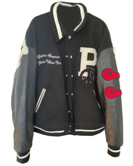 Peaceful People Black Varsity Jacket Peaceful People Black Varsity Jacket