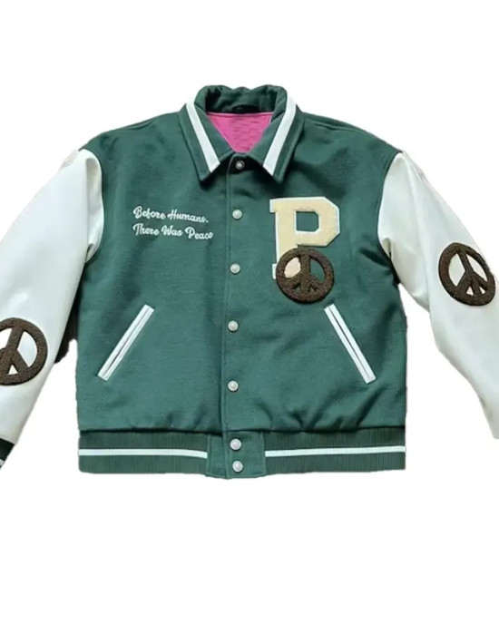 Peaceful People Green Varsity Jacket Peaceful People Green Varsity Jacket
