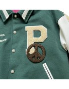Peaceful People Green Varsity Jacket