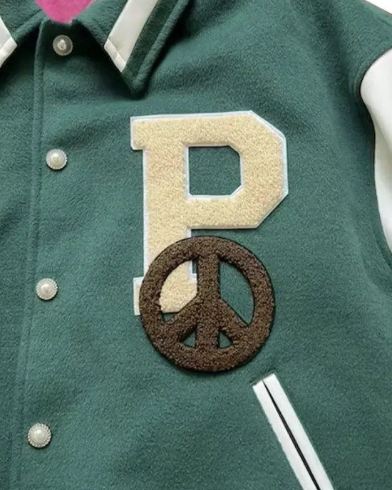 Peaceful People Green Varsity Jacket Peaceful People Green Varsity Jacket