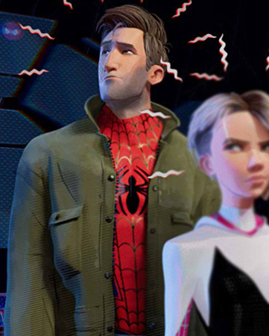 Peter B Parker Spider-Man Into the Spider-Verse Green Coat Peter B Parker Spider-Man Into the Spider-Verse Green Coat