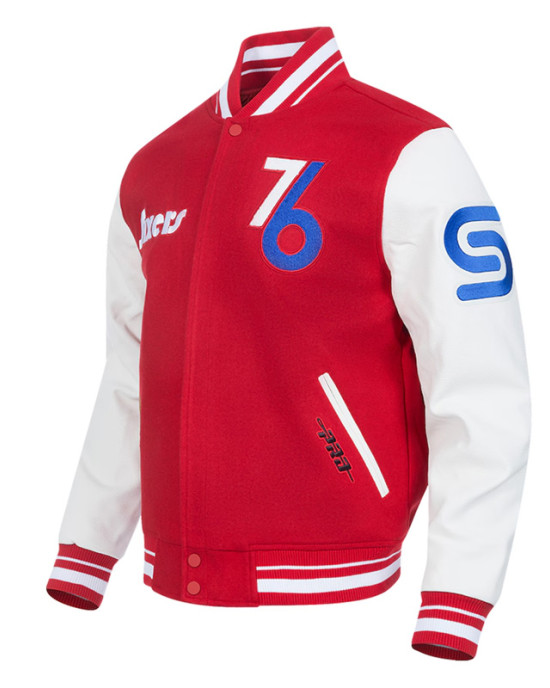 Philadelphia 76ers 2024/25 City Edition Chenille Red Varsity Jacket