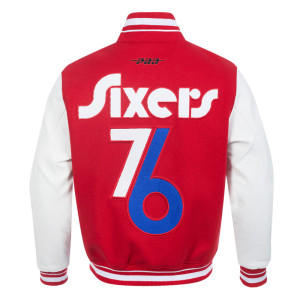 Philadelphia 76ers 2024/25 City Edition Chenille Red Varsity Jacket
