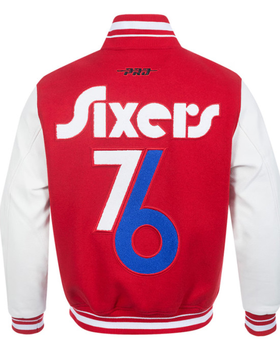 Philadelphia 76ers 2024/25 City Edition Chenille Red Varsity Jacket