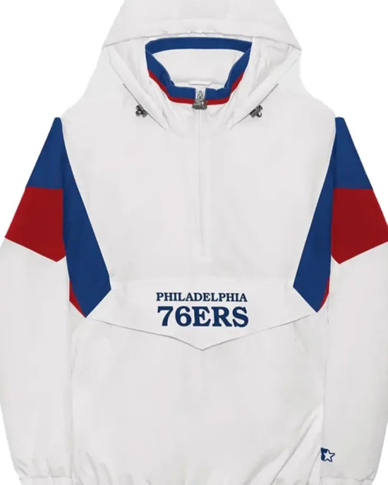 Philadelphia 76ers Breakaway White Jacket Philadelphia 76ers Breakaway White Jacket