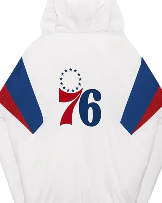 Philadelphia 76ers Breakaway White Jacket Philadelphia 76ers Breakaway White Jacket