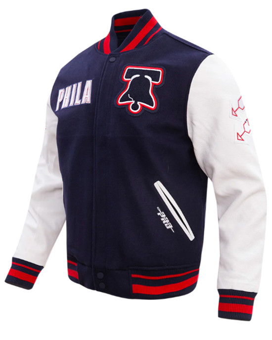Philadelphia 76ers City of Brotherly Love Varsity Jacket Philadelphia 76ers City of Brotherly Love Varsity Jacket