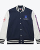 Philadelphia 76ers Navy and White Fleece Varsity Jacket Philadelphia 76ers Navy and White Fleece Varsity Jacket