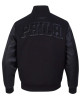 Philadelphia 76ers Triple Black Varsity Jacket