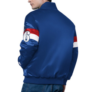 Philadelphia 76ers Triple Option Varsity Satin Jacket
