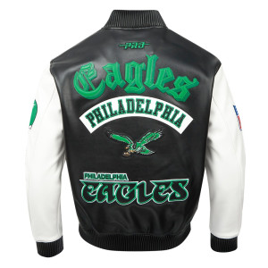 Philadelphia Eagles Best Of Men's Leather Varsity Jacket Black/White