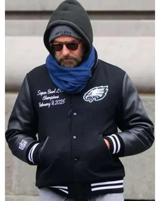 Philadelphia Eagles Bradley Cooper Varsity Jacket Philadelphia Eagles Bradley Cooper Varsity Jacket