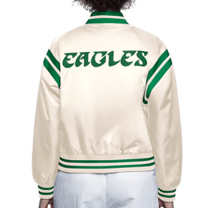 Philadelphia Eagles Cream Full Count Satin Jacket