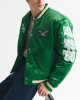 Philadelphia Eagles Green Varsity Bomber Satin Jacket