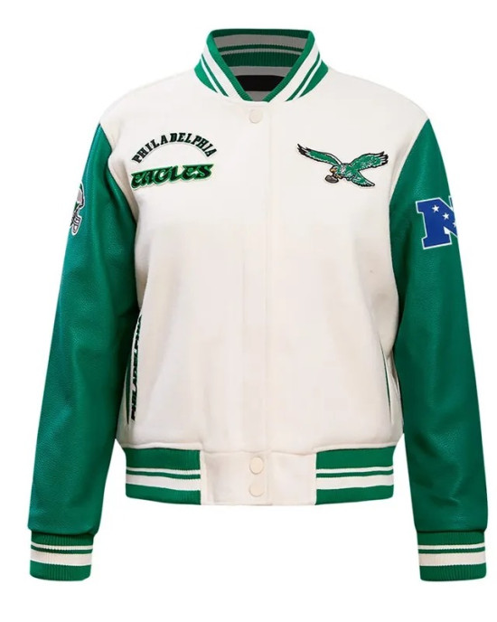 Philadelphia Eagles Mary Kate Morrissey Varsity Jacket Philadelphia Eagles Mary Kate Morrissey Varsity Jacket