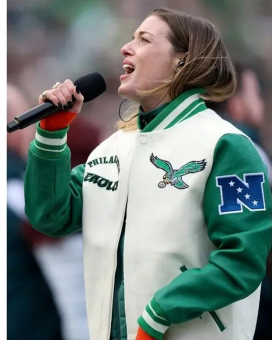 Philadelphia Eagles Mary Kate Morrissey Varsity Jacket Philadelphia Eagles Mary Kate Morrissey Varsity Jacket