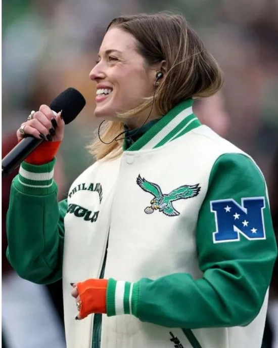 Philadelphia Eagles Mary Kate Morrissey Varsity Jacket Philadelphia Eagles Mary Kate Morrissey Varsity Jacket
