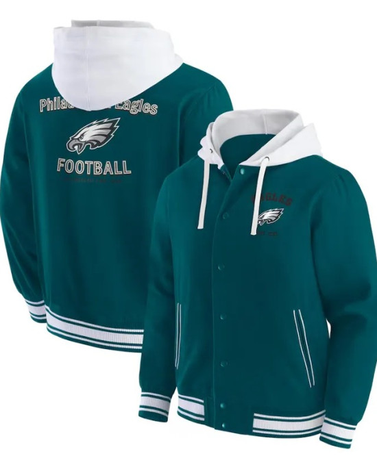 Philadelphia Eagles Midnight Green Cotton Hooded Jacket