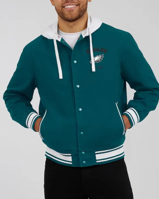 Philadelphia Eagles Midnight Green Cotton Hooded Jacket