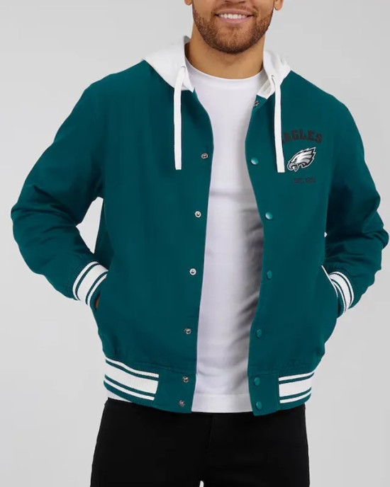 Philadelphia Eagles Midnight Green Cotton Hooded Jacket