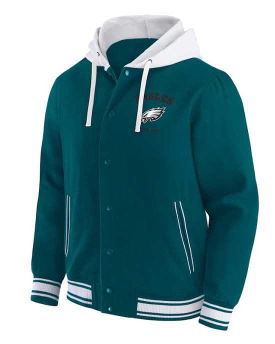 Philadelphia Eagles Midnight Green Cotton Hooded Jacket