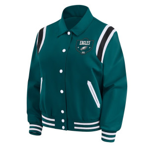 Philadelphia Eagles Midnight Green Lightweight Varsity Satin Jacket