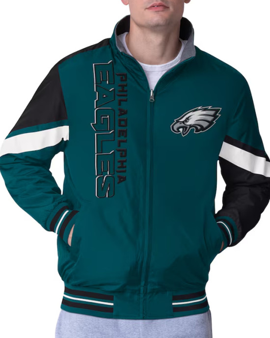 Philadelphia Eagles Strong Arm Green Full-Zip Jacket Philadelphia Eagles Strong Arm Green Full-Zip Jacket