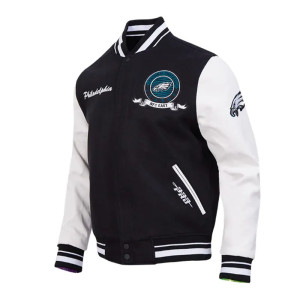 Philadelphia Eagles Team Badge Classic Rib Varsity Jacket