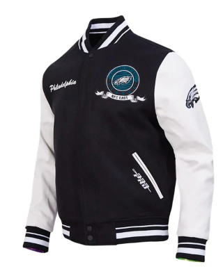 Philadelphia Eagles Team Badge Classic Rib Varsity Jacket