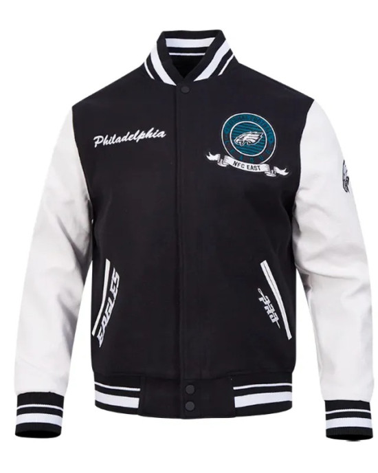 Philadelphia Eagles Team Badge Classic Rib Varsity Jacket