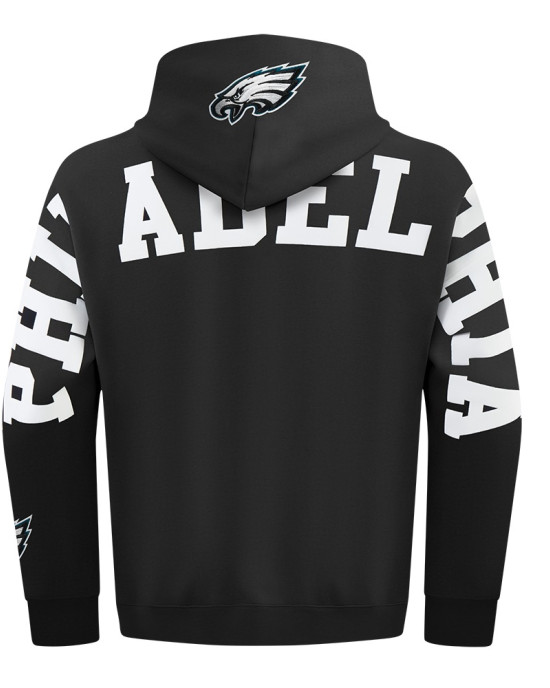 Philadelphia Eagles Wingspan Men's Drop Shoulder Fleece Pullover Hoodie