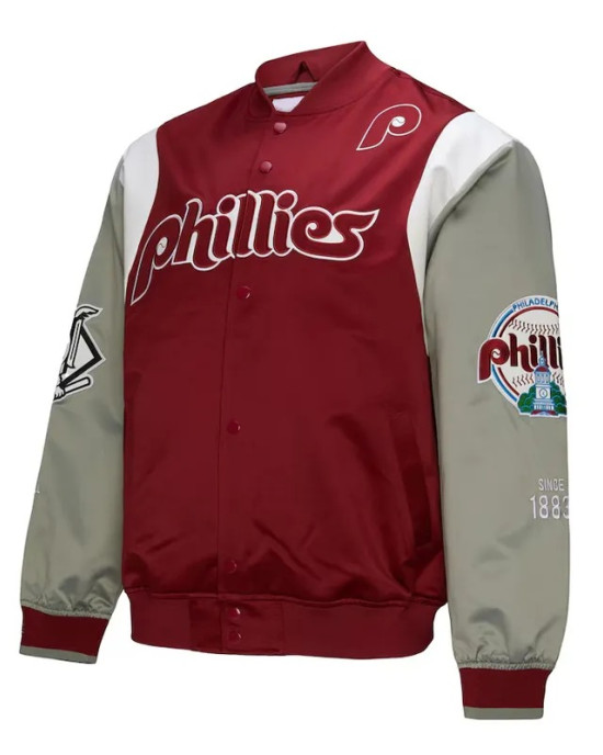Philadelphia Phillies Cooperstown Team Origins Satin Jacket Philadelphia Phillies Cooperstown Team Origins Satin Jacket