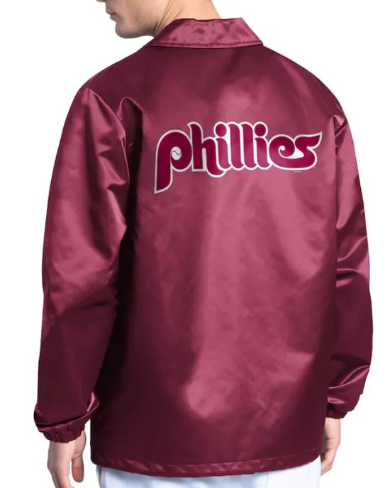Philadelphia Phillies Point Man Coaches Burgundy Jacket