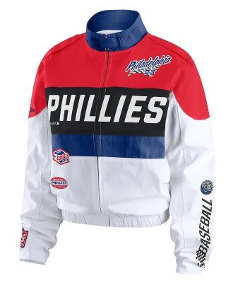 Philadelphia Phillies Racing Red/White Full-Zip Jacket
