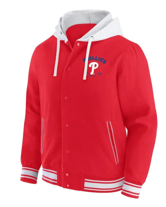 Philadelphia Phillies Red Cotton Hooded Jacket