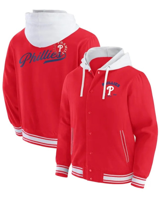 Philadelphia Phillies Red Cotton Hooded Jacket